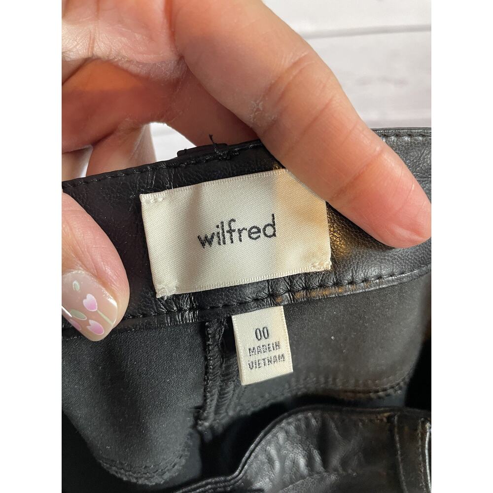 Wilfred The Melina Flare Pant Black Vegan Leather High Rise Size 00 Aritzia - Picture 5 of 7